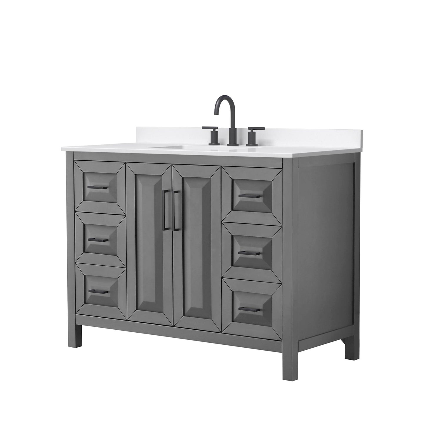 Daria Bathroom Vanity with Countertop 48 inch Single Sink 3-hole Faucet Setup