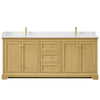 Custom image for Honey Oak with Brushed Gold Trim / White Cultured Marble / No Mirror