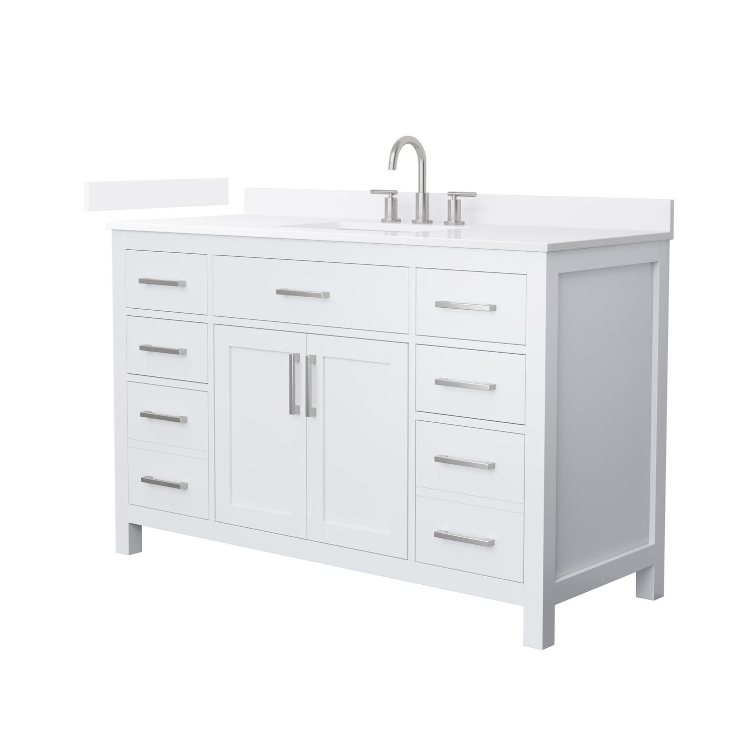 Beckett Bathroom Vanity with Countertop 54 inch Single Sink 3-hole Faucet Setup