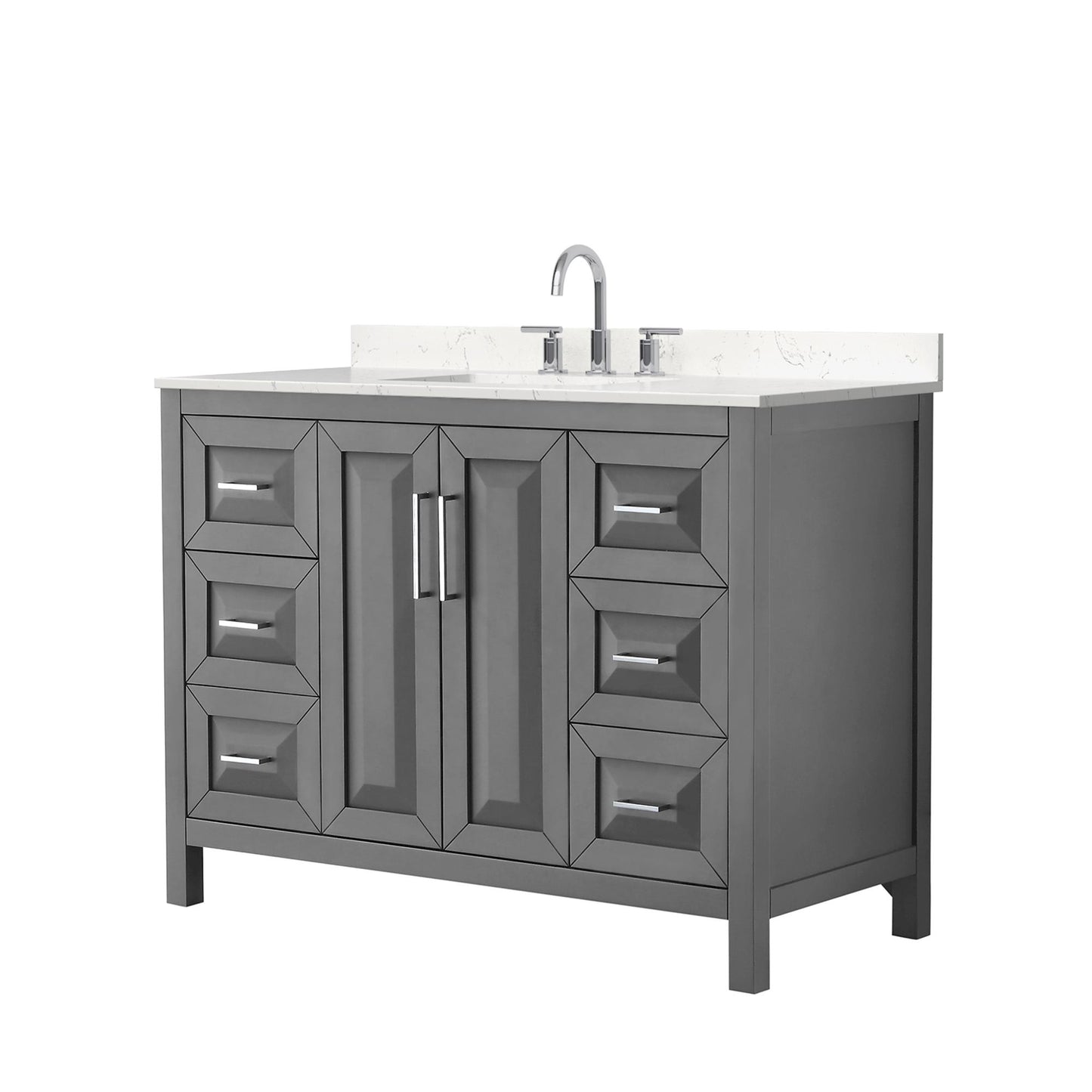 Daria Bathroom Vanity with Countertop 48 inch Single Sink 3-hole Faucet Setup