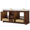 Custom image for Dark Walnut with Brushed Gold Trim / White Cultured Marble / No Mirror