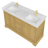 Custom image for Honey Oak with Brushed Gold Trim / Carrara Cultured Marble / No Mirror