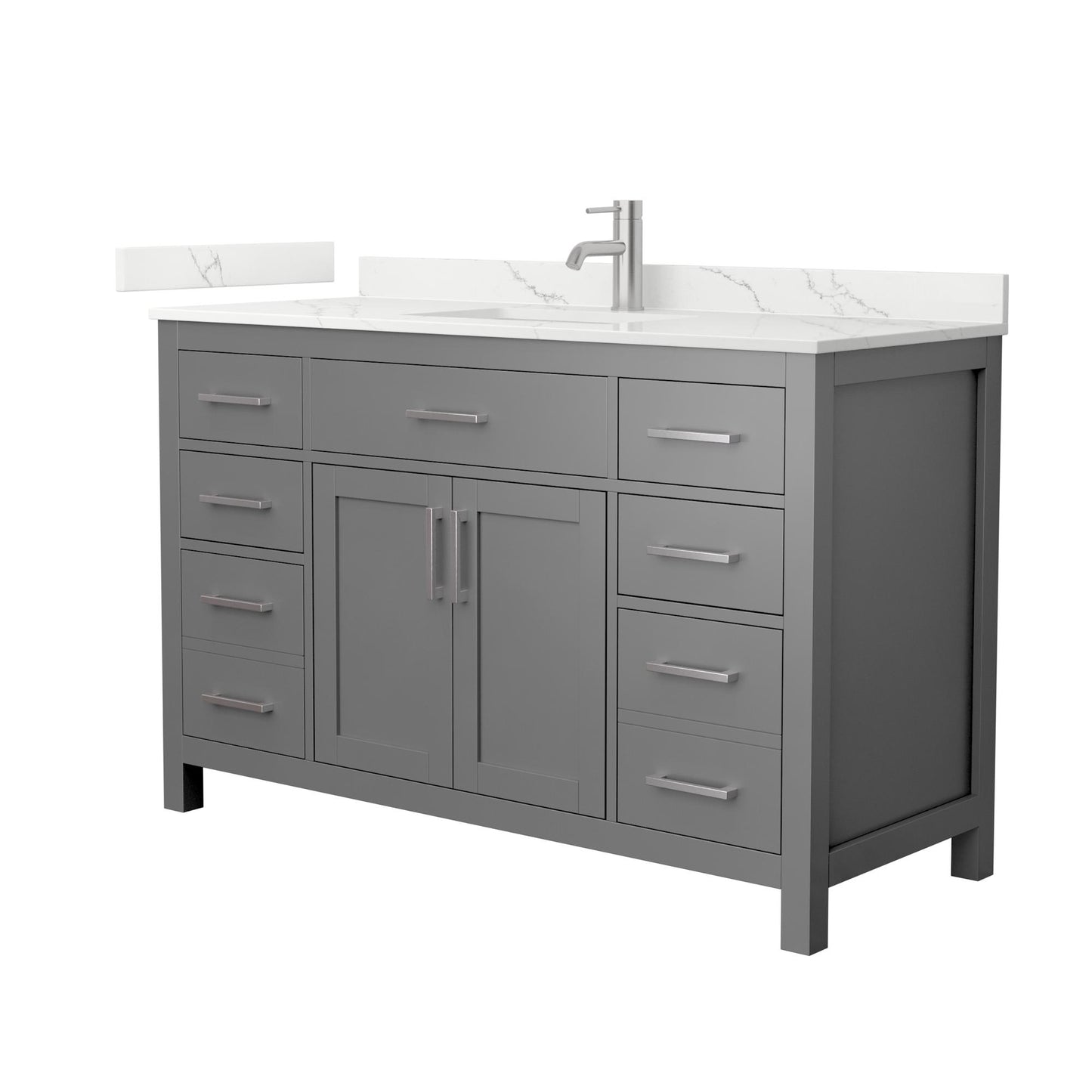 Beckett Bathroom Vanity with Countertop 54 inch Single Sink Single hole Faucet Setup