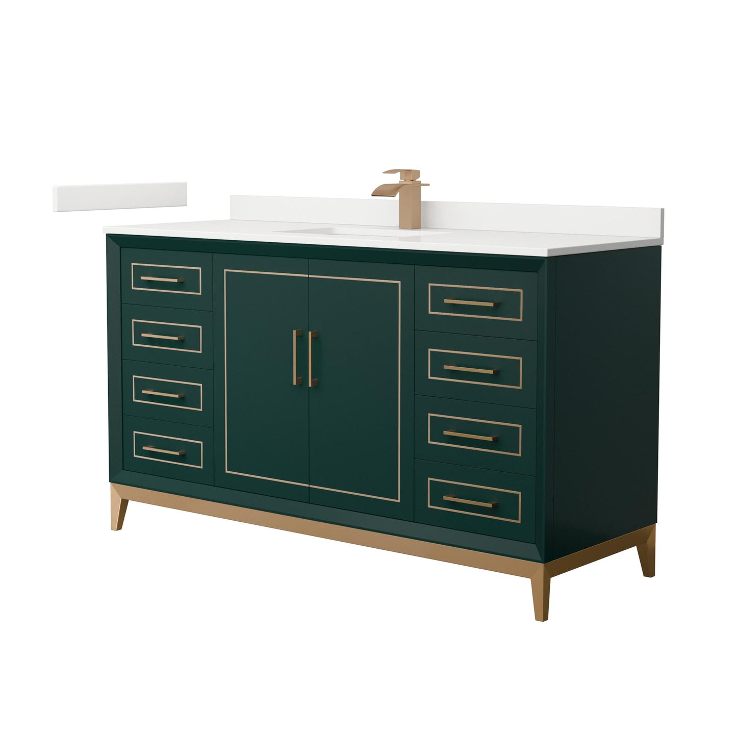 Marlena Bathroom Vanity with Countertop 60 inch Single Sink Single hole Faucet Setup