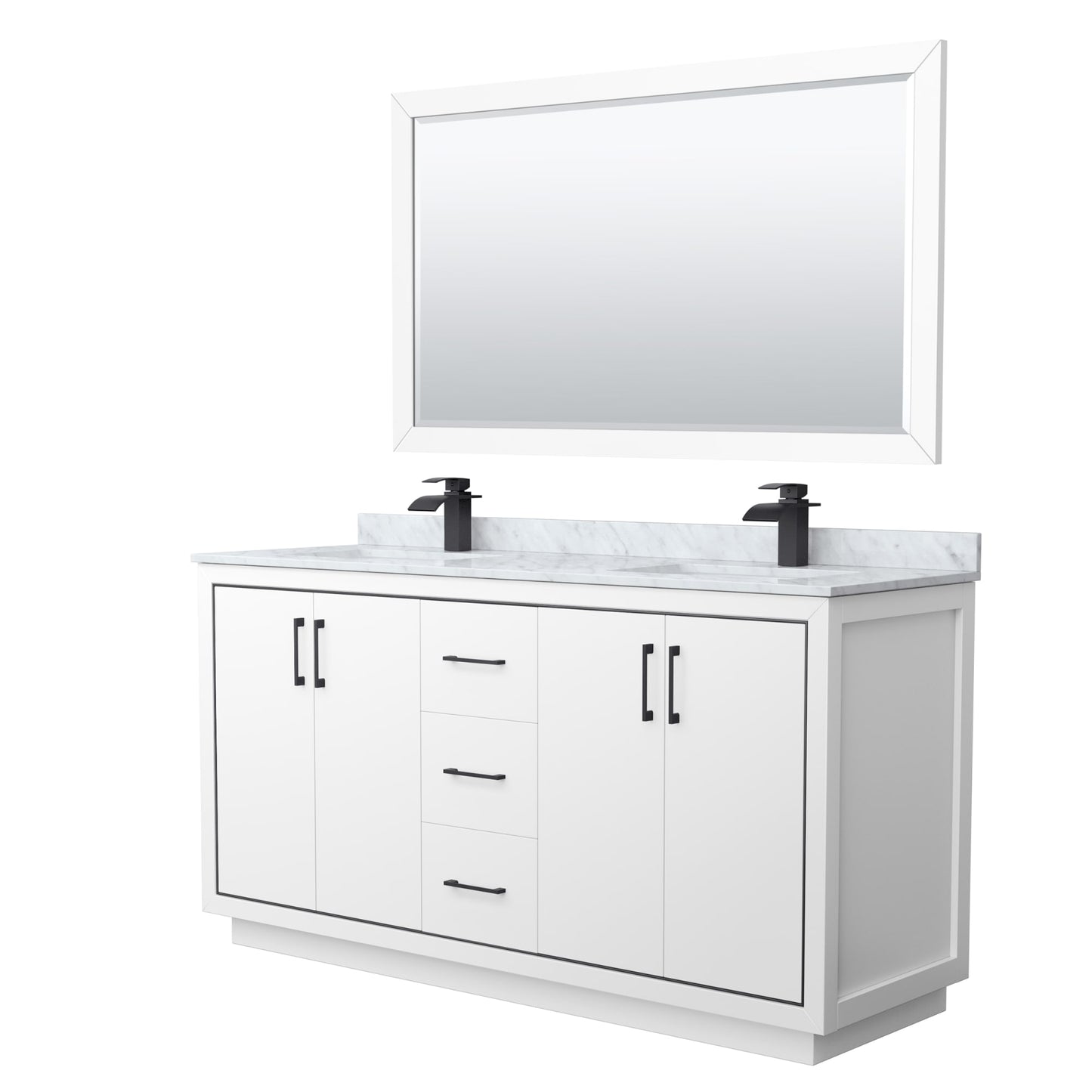 Icon Bathroom Vanity with Countertop 66 inch Double Sink Single hole Faucet Setup