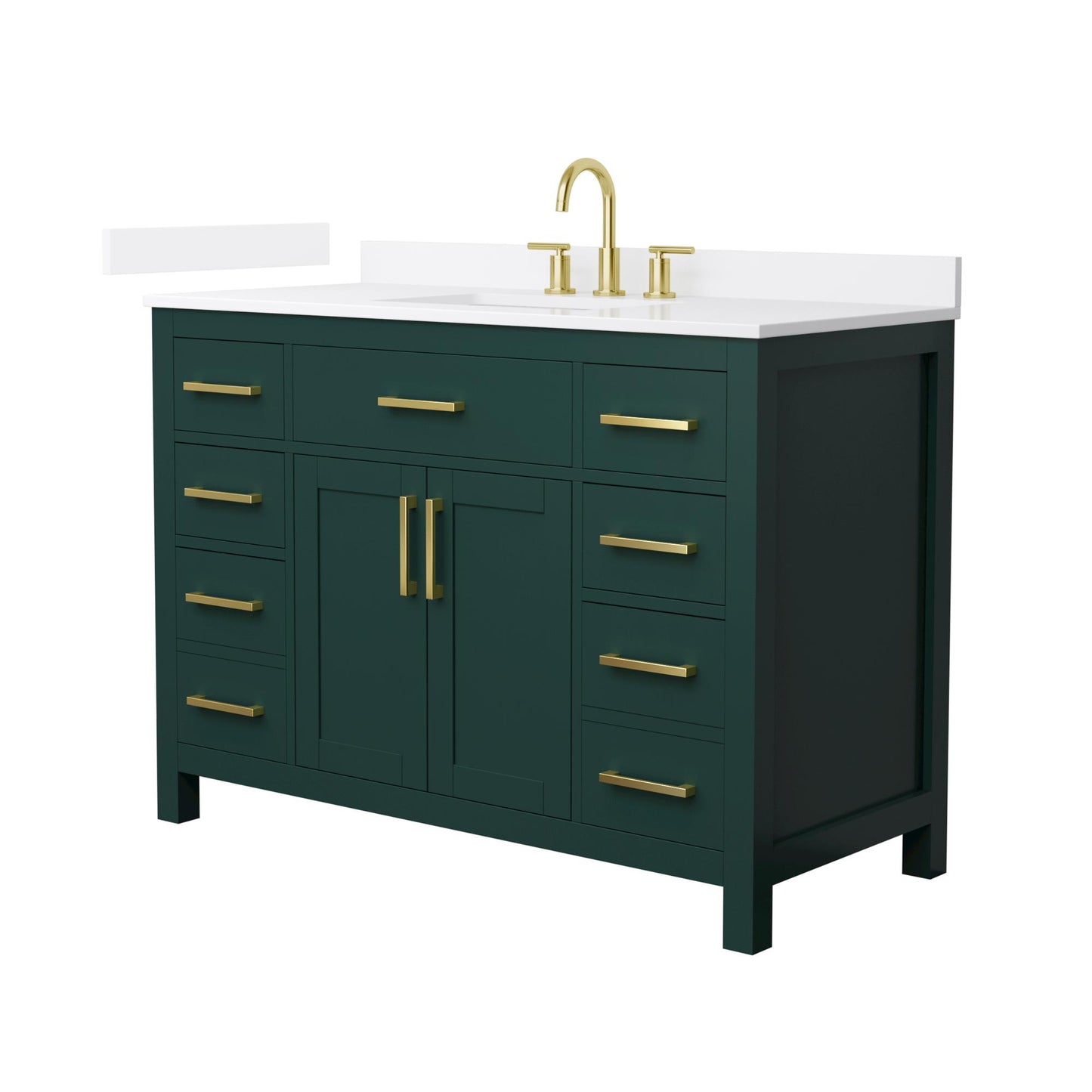 Beckett Bathroom Vanity with Countertop 48 inch Single Sink 3-hole Faucet Setup
