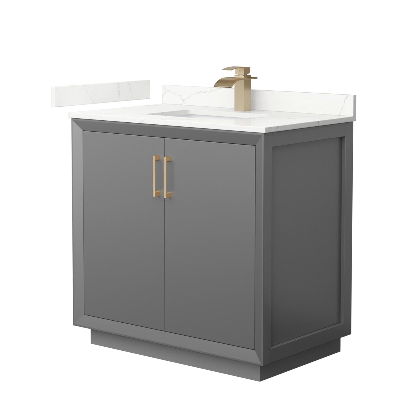 Strada Bathroom Vanity with Countertop 36 inch Single Sink Single hole Faucet Setup