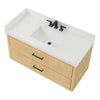 Custom image for Scandinavian Oak with Matte Black Trim / White Quartz / No Mirror