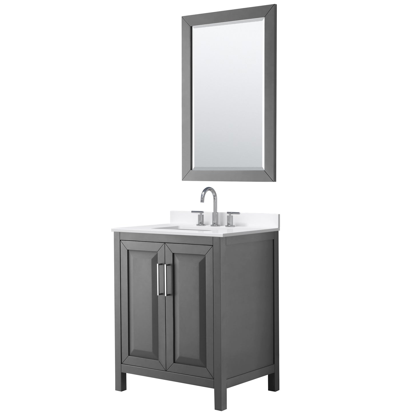 Daria Bathroom Vanity with Countertop 30 inch Single Sink 3-hole Faucet Setup