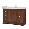 Custom image for Dark Walnut with Brushed Gold Trim / Carrara Cultured Marble / No Mirror