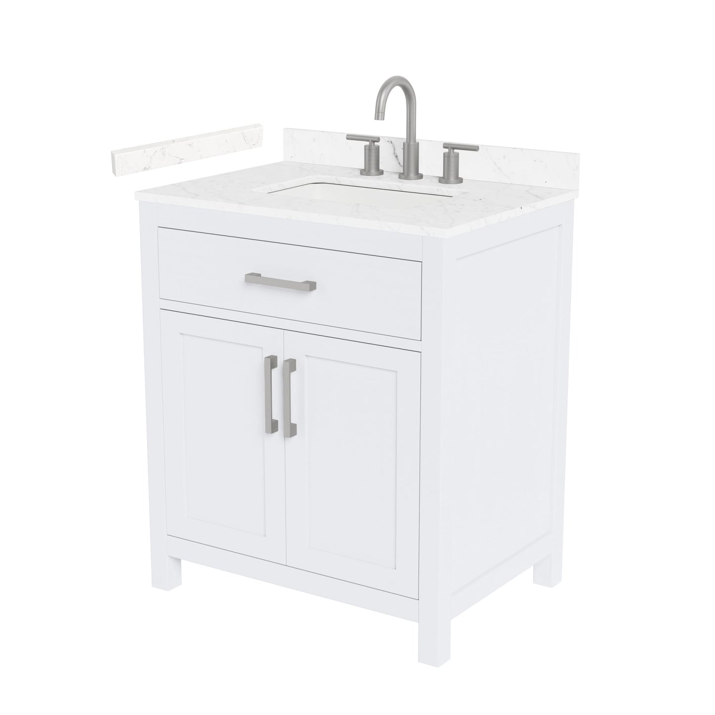 Beckett Bathroom Vanity with Countertop 30 inch Single Sink 3-hole Faucet Setup