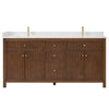 Custom image for Dark Walnut with Brushed Gold Trim / White Quartz / No Mirror