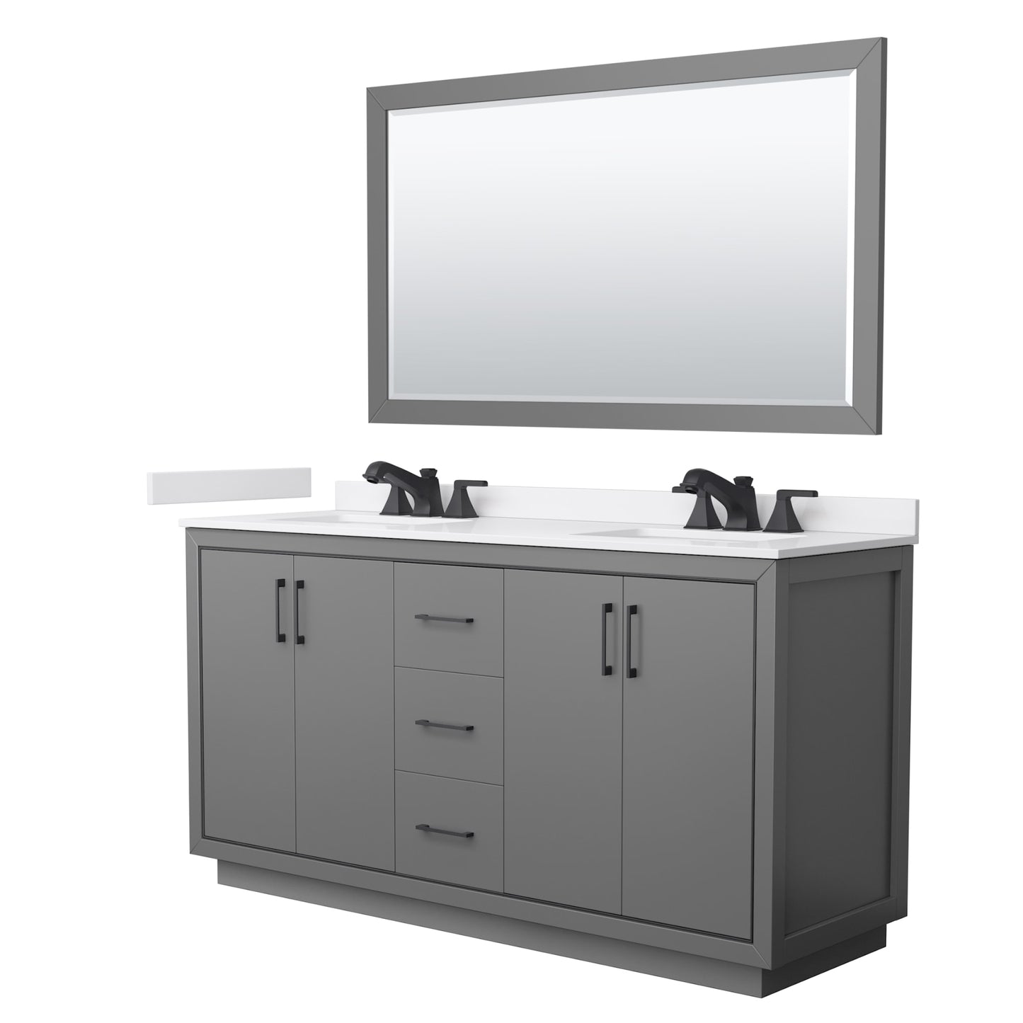 Icon Bathroom Vanity with Countertop 66 inch Double Sink 3-hole Faucet Setup