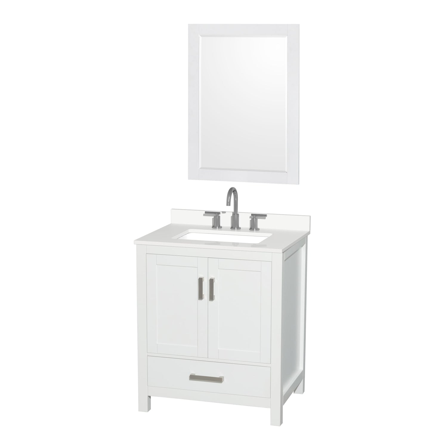 Sheffield Bathroom Vanity with Countertop 30 inch Single Sink 3-hole Faucet Setup