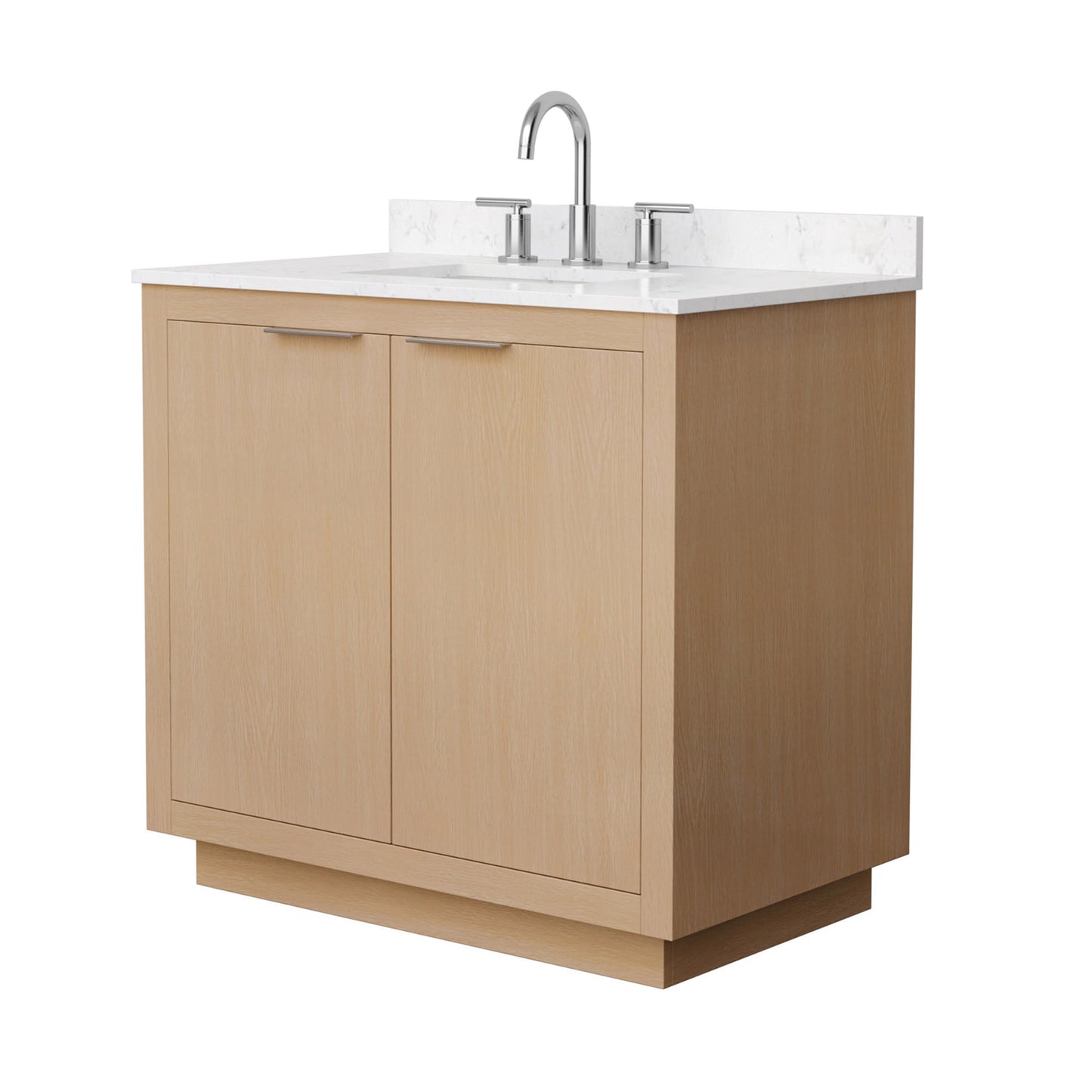Maroni Bathroom Vanity with Countertop 36 inch Single Sink 3-hole Faucet Setup