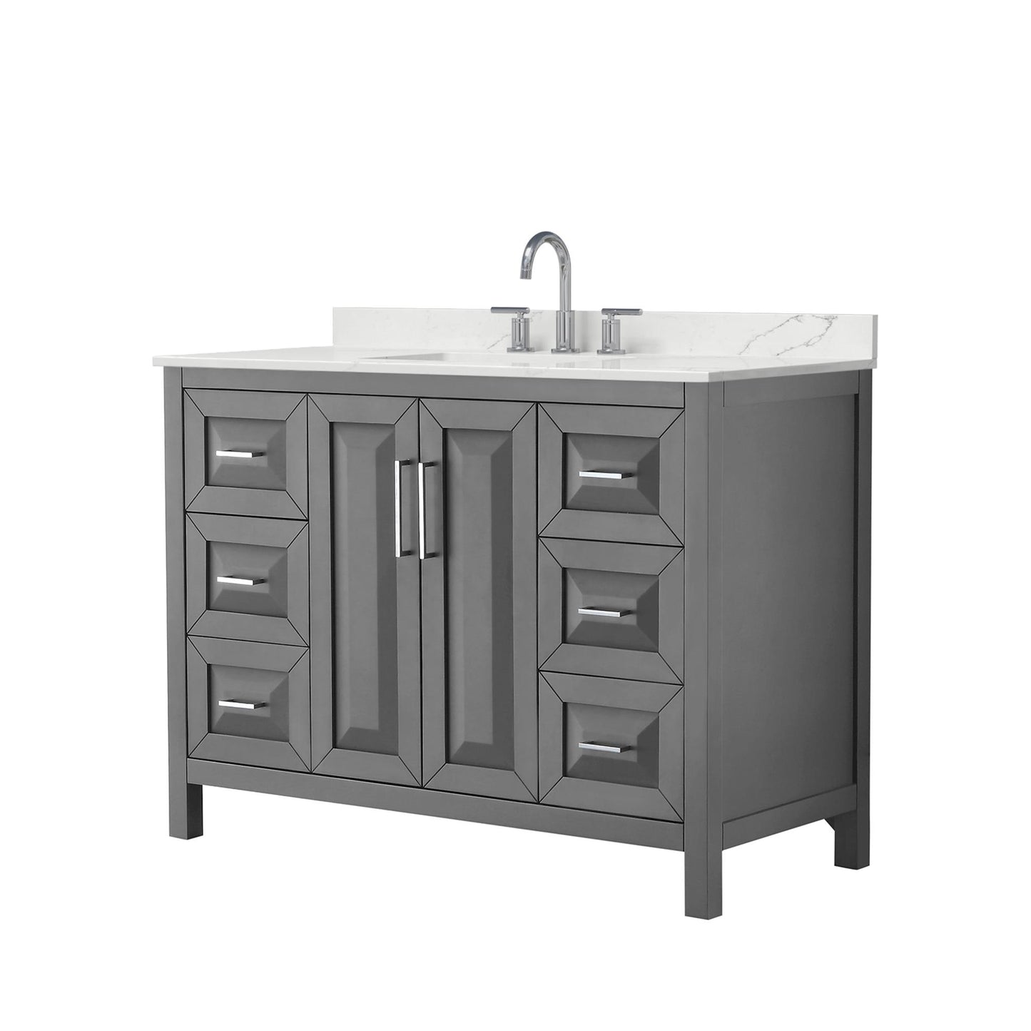 Daria Bathroom Vanity with Countertop 48 inch Single Sink 3-hole Faucet Setup