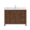 Custom image for Dark Walnut with Brushed Nickel Trim / White Cultured Marble / No Mirror