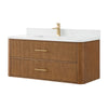 Custom image for Toasted Walnut with Satin Bronze Trim / White Quartz / No Mirror
