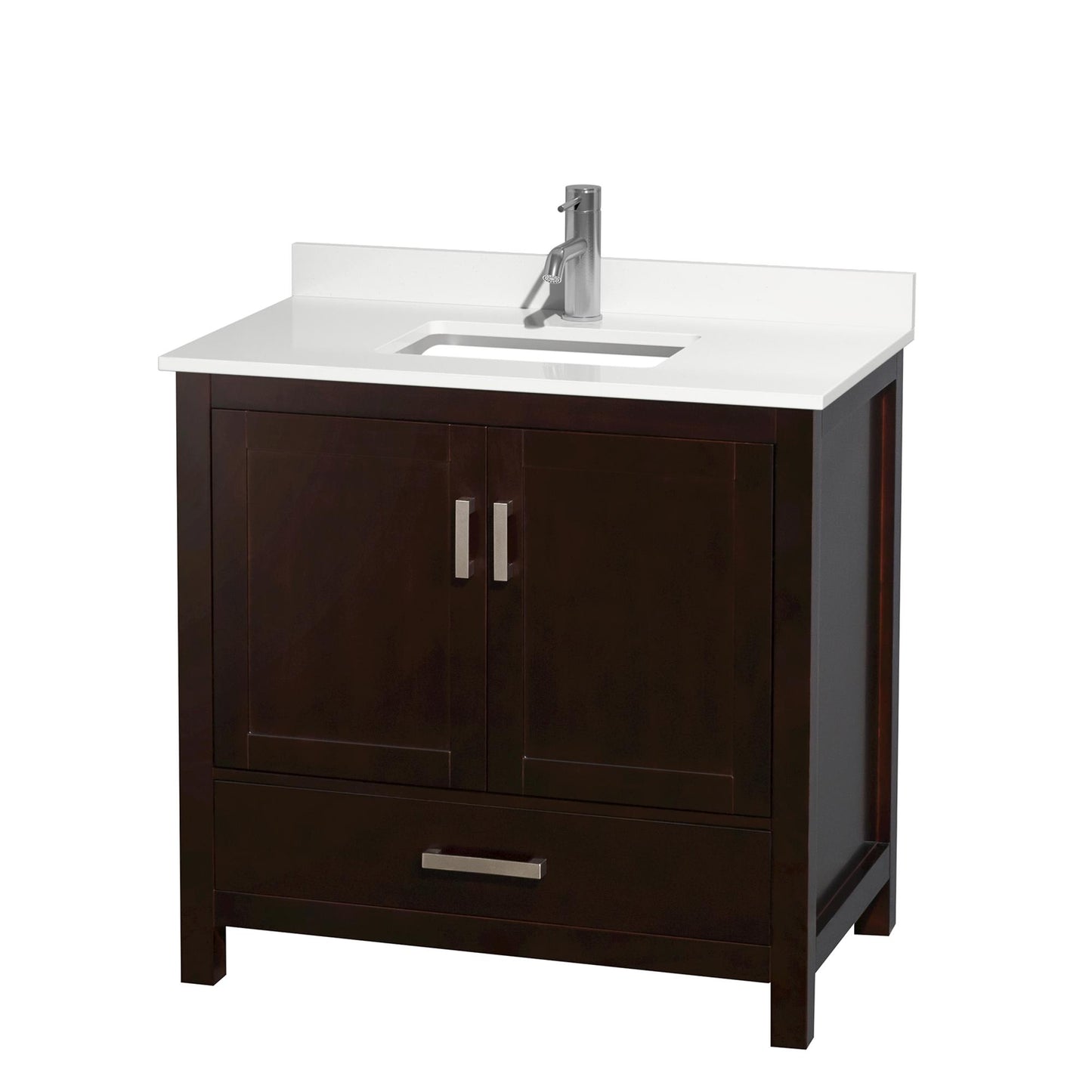 Sheffield Bathroom Vanity with Countertop 36 inch Single Sink Single hole Faucet Setup