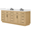 Custom image for Rift Oak with Matte Black Trim / Carrara Cultured Marble / No Mirror