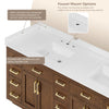 Custom image for Dark Oak with Brushed Gold Trim / White Cultured Marble / No Mirror