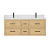 Custom image for Scandinavian Oak with Matte Black Trim / White Quartz / No Mirror