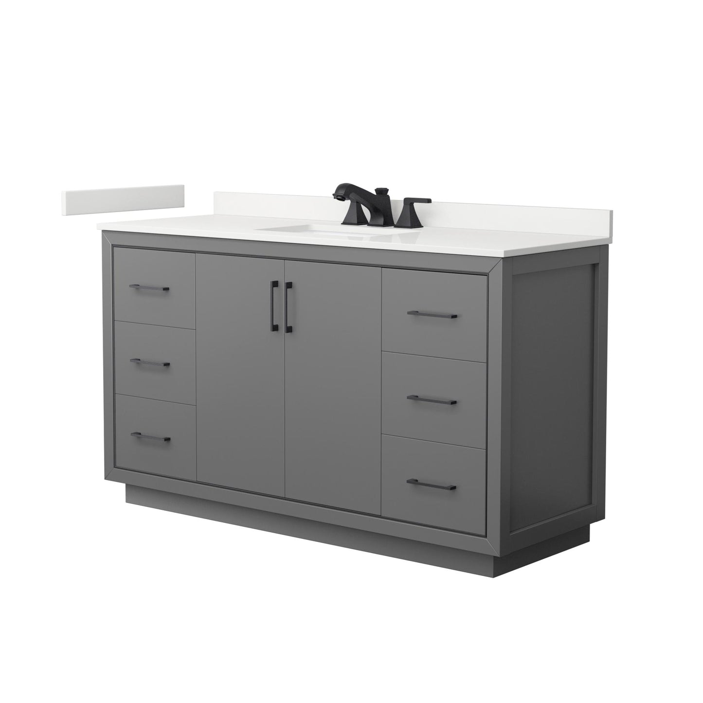 Icon Bathroom Vanity with Countertop 60 inch Single Sink 3-hole Faucet Setup