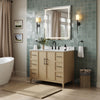 Custom image for White Oak with Matte Black Trim / Carrara Cultured Marble / No Mirror