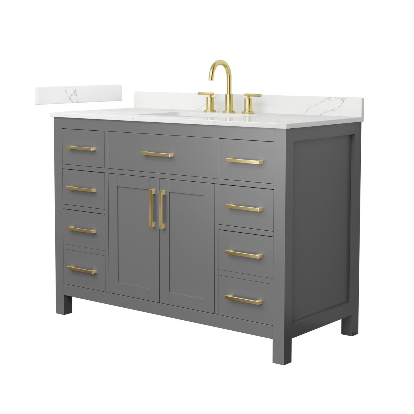Beckett Bathroom Vanity with Countertop 48 inch Single Sink 3-hole Faucet Setup