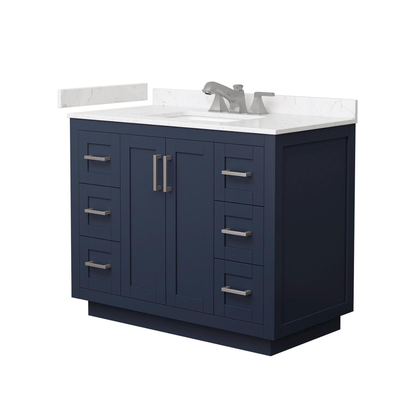 Miranda Bathroom Vanity with Countertop 42 inch Single Sink 3-hole Faucet Setup