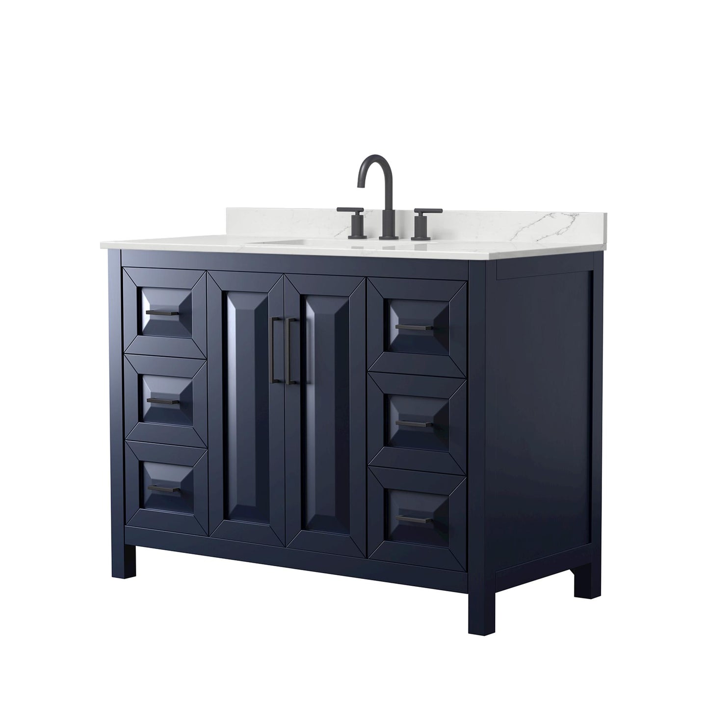 Daria Bathroom Vanity with Countertop 48 inch Single Sink 3-hole Faucet Setup
