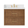 Custom image for Toasted Walnut with Satin Bronze Trim / White Quartz / No Mirror
