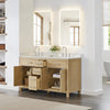 Custom image for Whitewashed Oak with Brushed Nickel Trim / White Cultured Marble / No Mirror