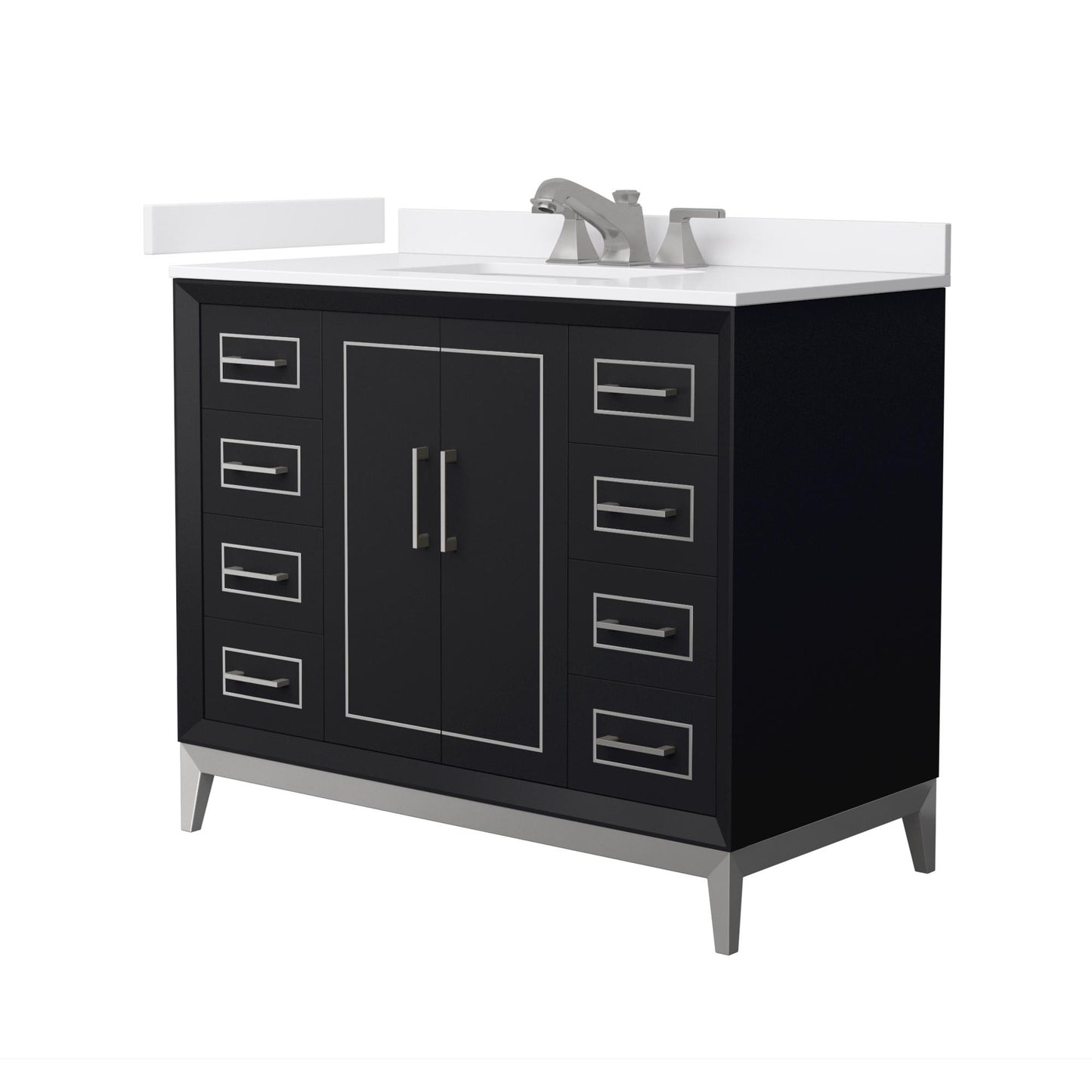 Marlena Bathroom Vanity with Countertop 42 inch Single Sink 3-hole Faucet Setup