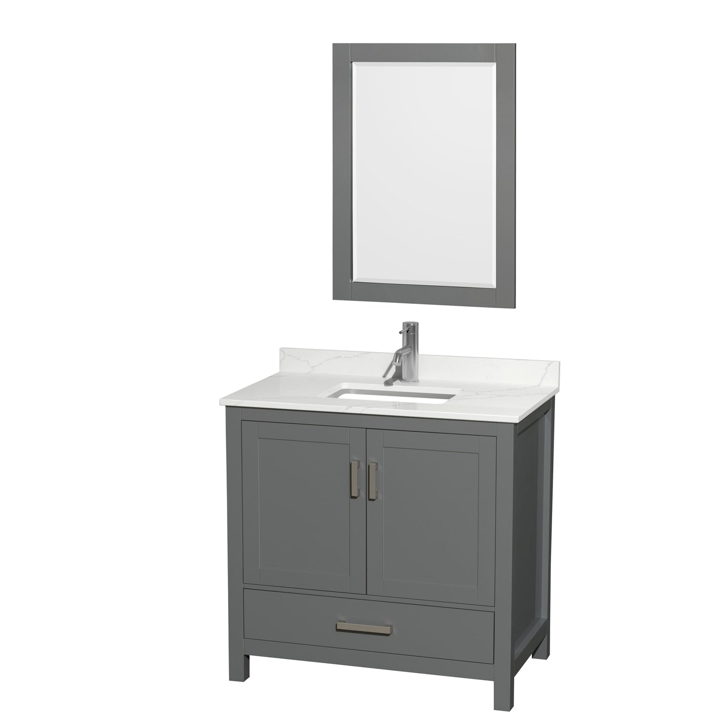 Sheffield Bathroom Vanity with Countertop 36 inch Single Sink Single hole Faucet Setup