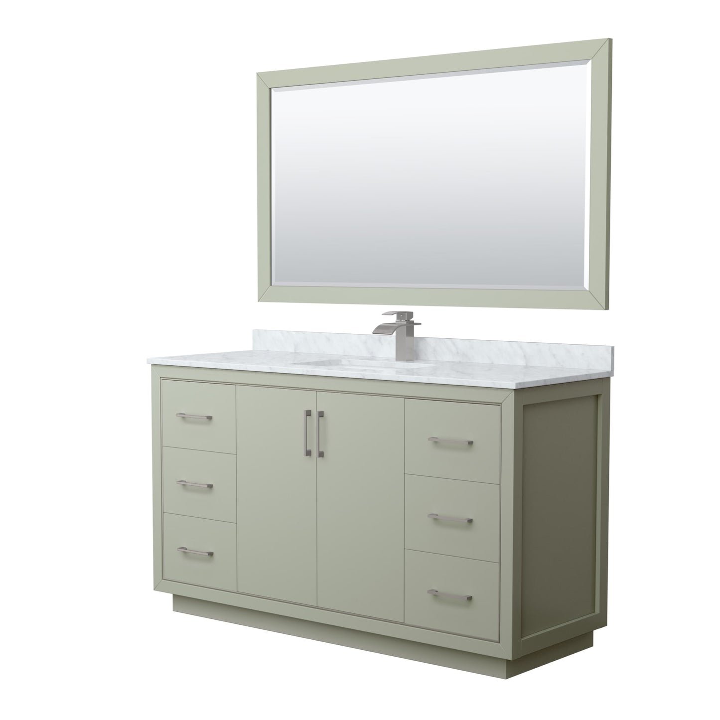 Icon Bathroom Vanity with Countertop 60 inch Single Sink Single hole Faucet Setup