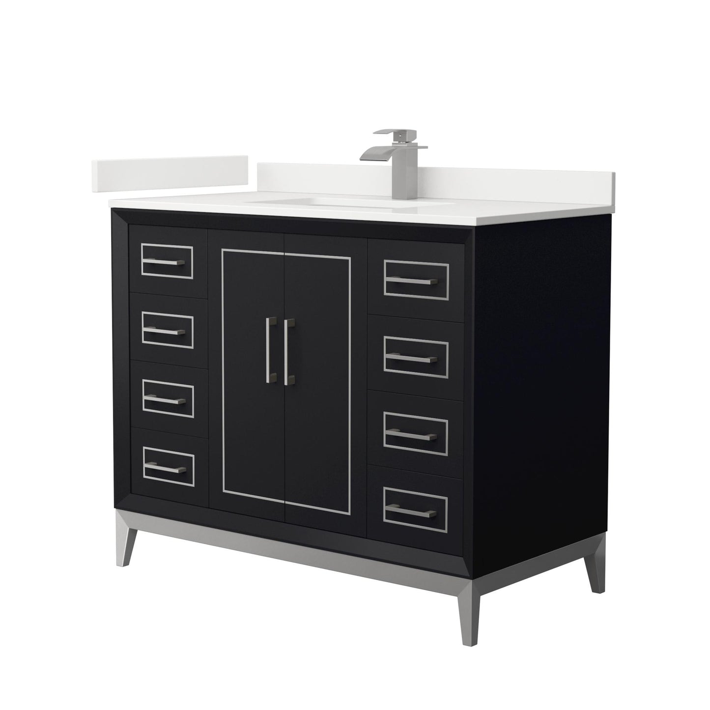 Marlena Bathroom Vanity with Countertop 42 inch Single Sink Single hole Faucet Setup
