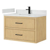 Custom image for Scandinavian Oak with Matte Black Trim / Giotto Quartz / No Mirror