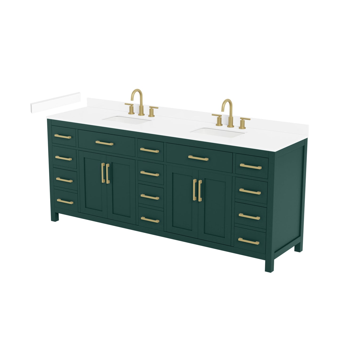 Beckett Bathroom Vanity with Countertop 84 inch Double Sink 3-hole Faucet Setup