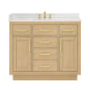 Custom image for Rift Oak with Brushed Gold Trim / Giotto Quartz / No Mirror