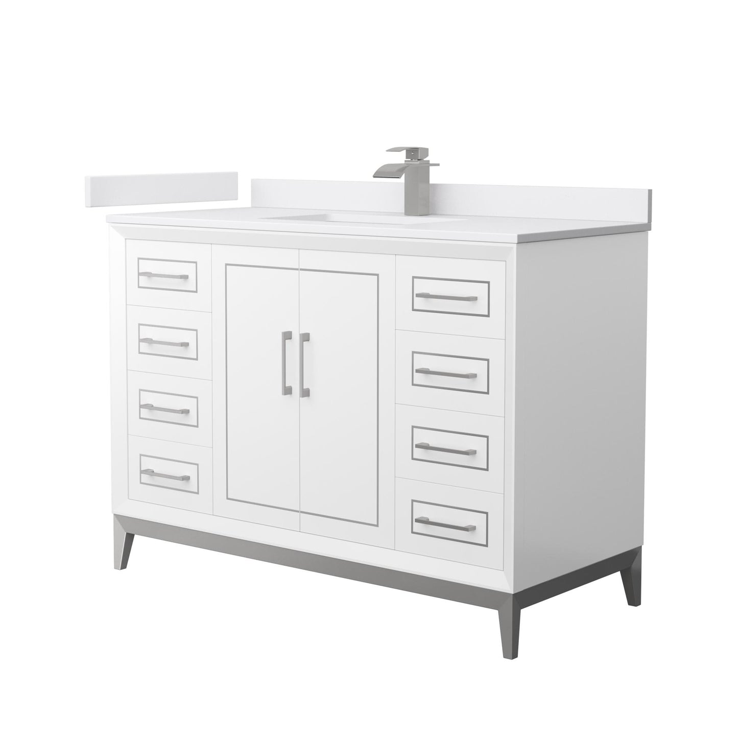 Marlena Bathroom Vanity with Countertop 48 inch Single Sink Single hole Faucet Setup