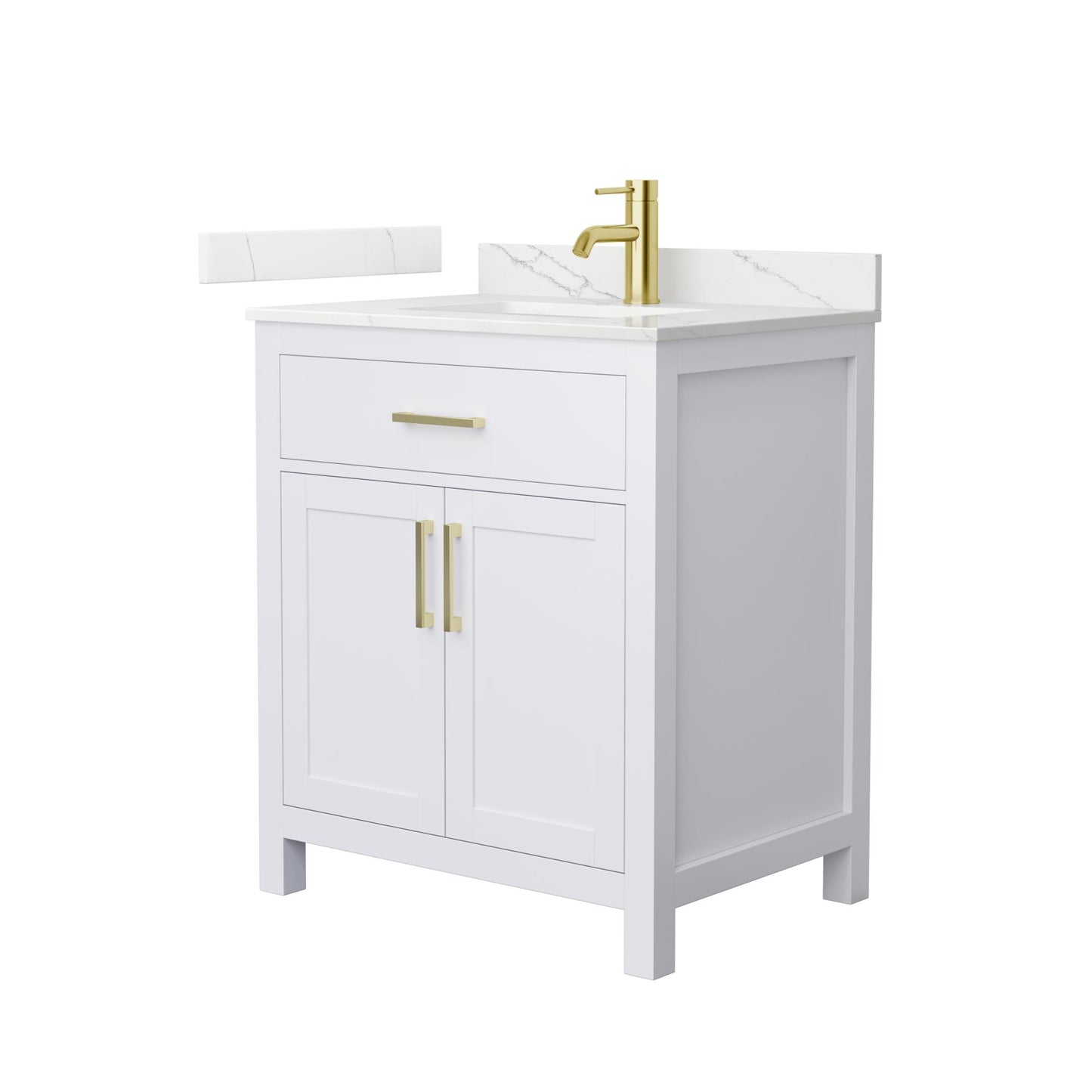Beckett Bathroom Vanity with Countertop 30 inch Single Sink Single hole Faucet Setup