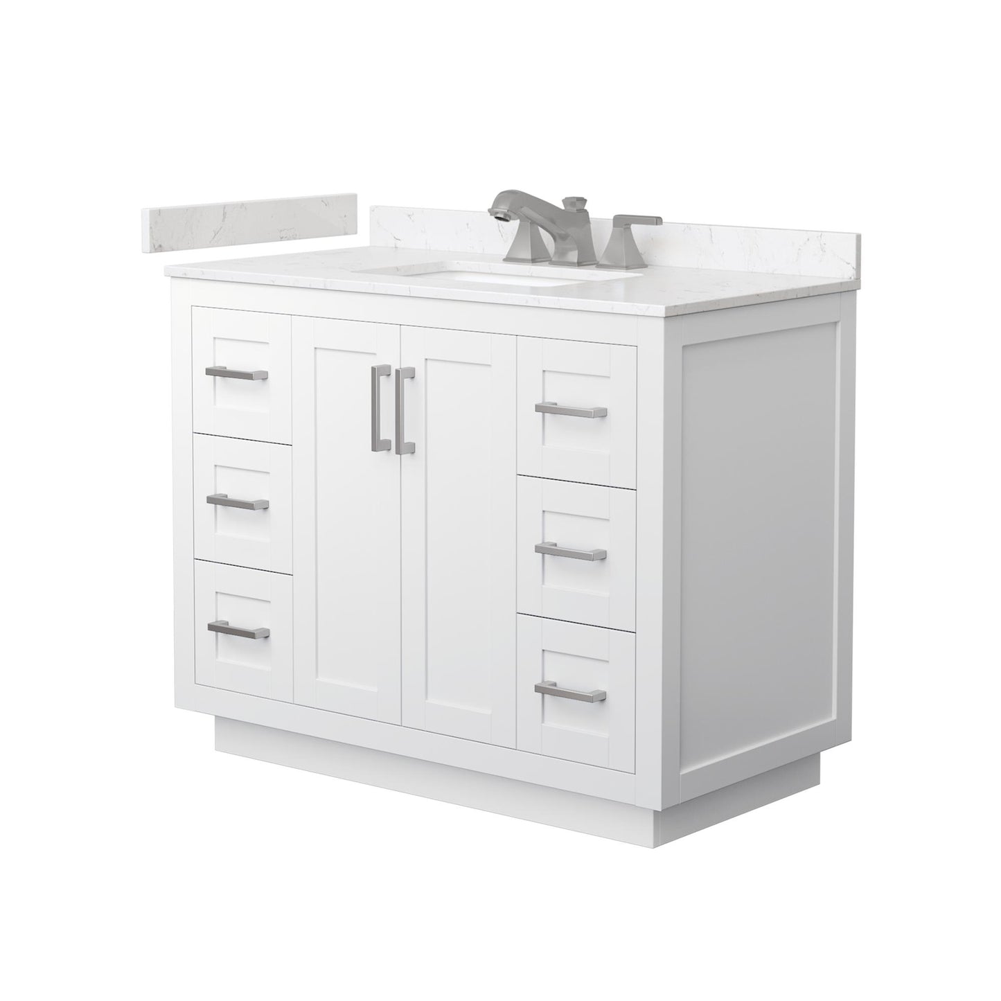 Miranda Bathroom Vanity with Countertop 42 inch Single Sink 3-hole Faucet Setup