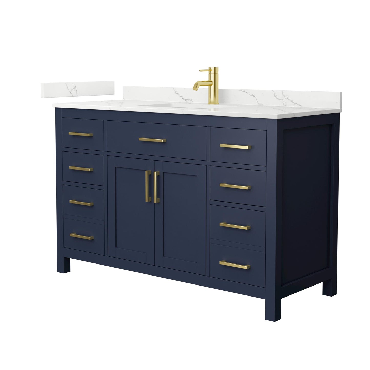 Beckett Bathroom Vanity with Countertop 54 inch Single Sink Single hole Faucet Setup