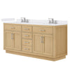 Custom image for Rift Oak with Brushed Nickel Trim / White Cultured Marble / No Mirror