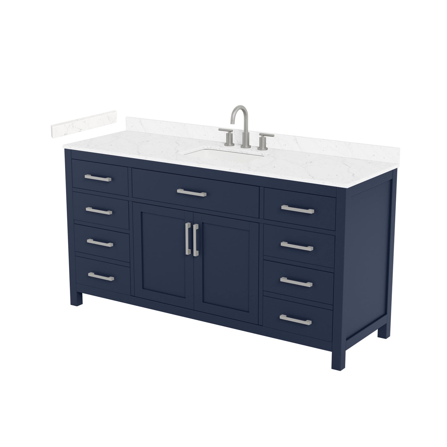 Beckett Bathroom Vanity with Countertop 66 inch Single Sink 3-hole Faucet Setup