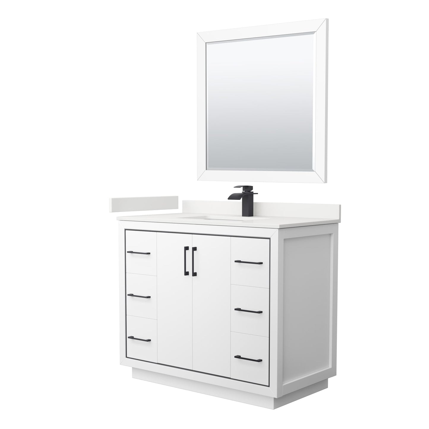 Icon Bathroom Vanity with Countertop 42 inch Single Sink Single hole Faucet Setup