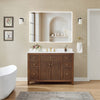 Custom image for Dark Walnut with Brushed Gold Trim / White Quartz / No Mirror