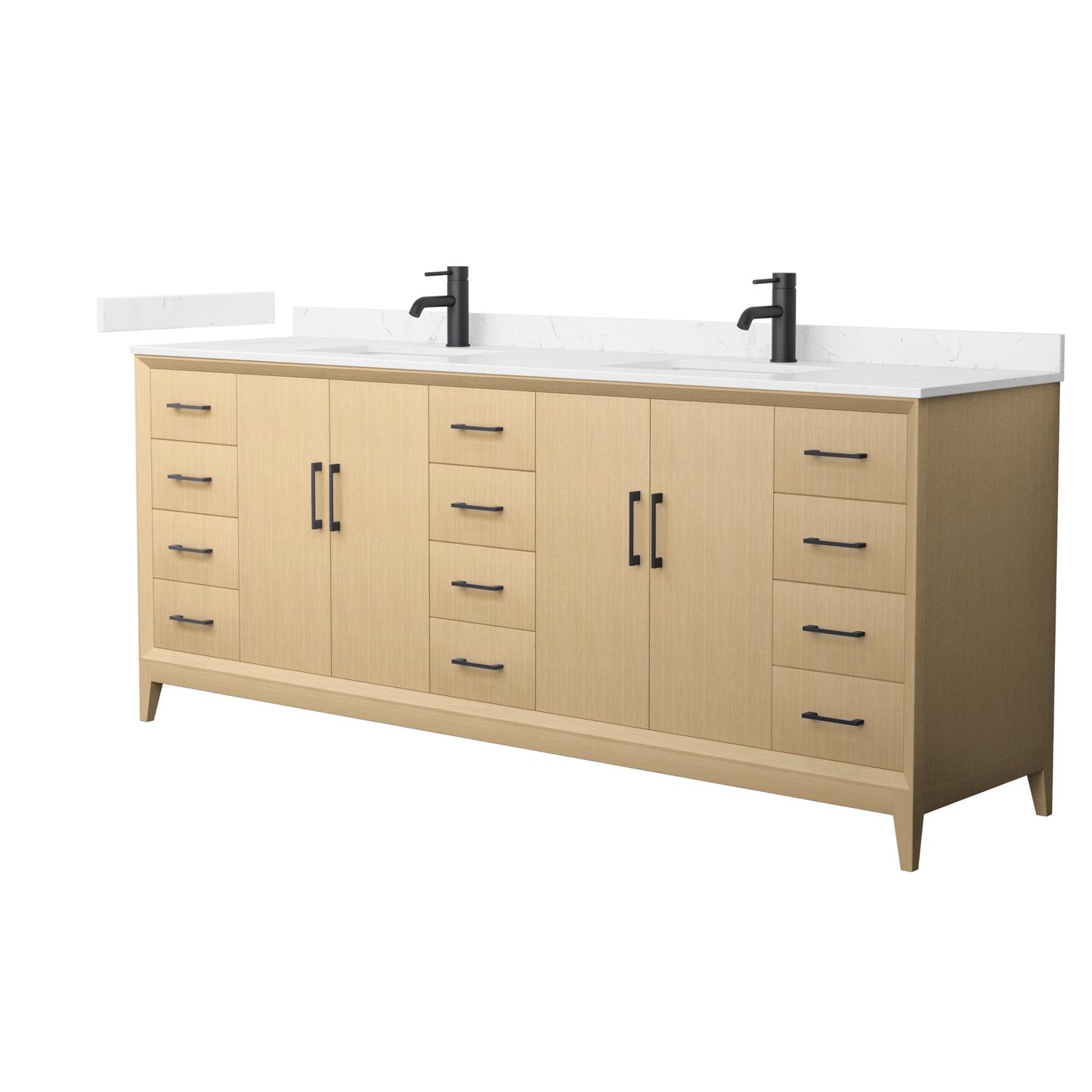 Janna Bathroom Vanity with Countertop 84 inch Double Sink Single hole Faucet Setup