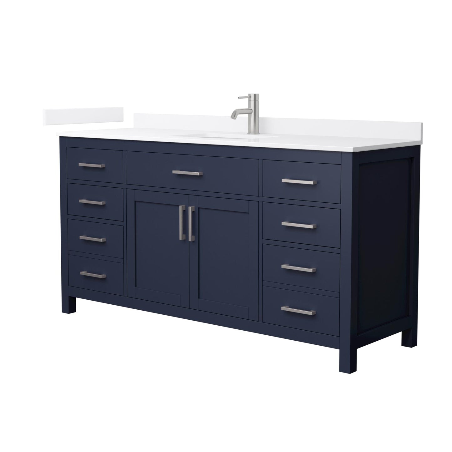 Beckett Bathroom Vanity with Countertop 66 inch Single Sink Single hole Faucet Setup